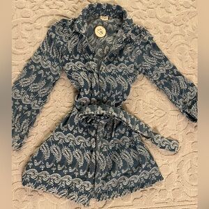 J’da Palm Beach blue and white eyelet dress